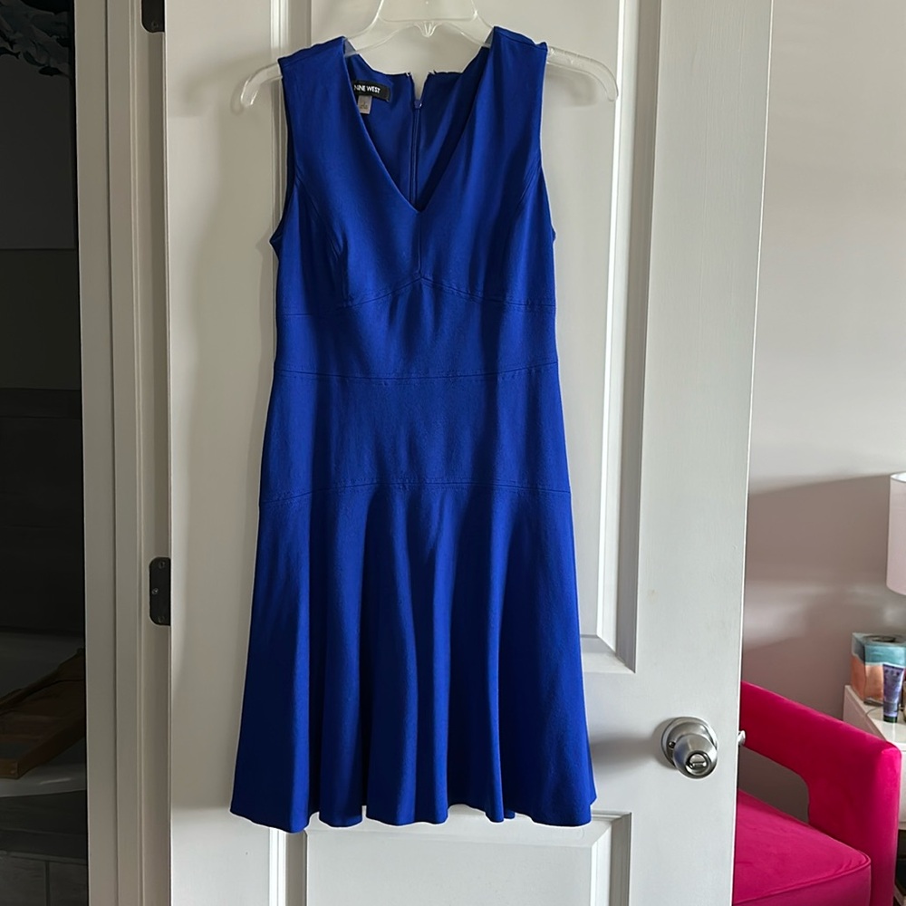 Gently use fit and flare royal blue dress